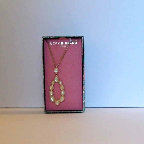 Lucky Brand Semiprecious Iridescent Opal Gemstone Necklace - Picture 3 of 6